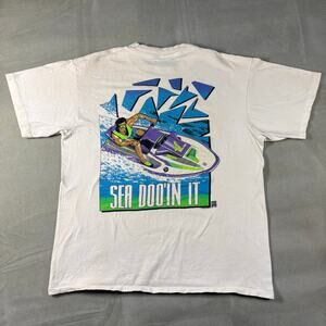 Vintage 1992 Turn One Sea-Doo'in It Jet Ski T-Shirt Sz Large Preowned